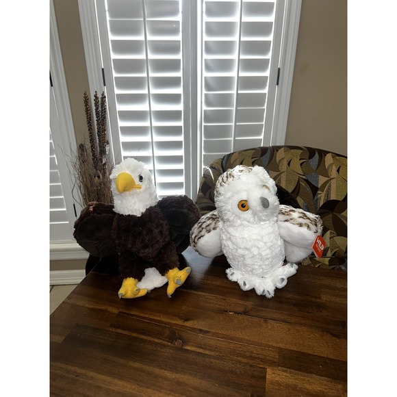 Wild Republic Eagle Bird Brown Owl White Plush Stuffed Animal - Picture 1 of 9